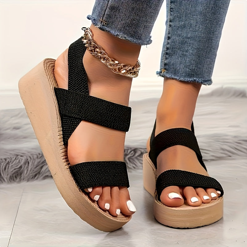 Cross Strap Platform Sandals