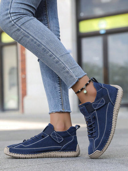 Damskie Wsuwane Botki w Stylu Brytyjskim