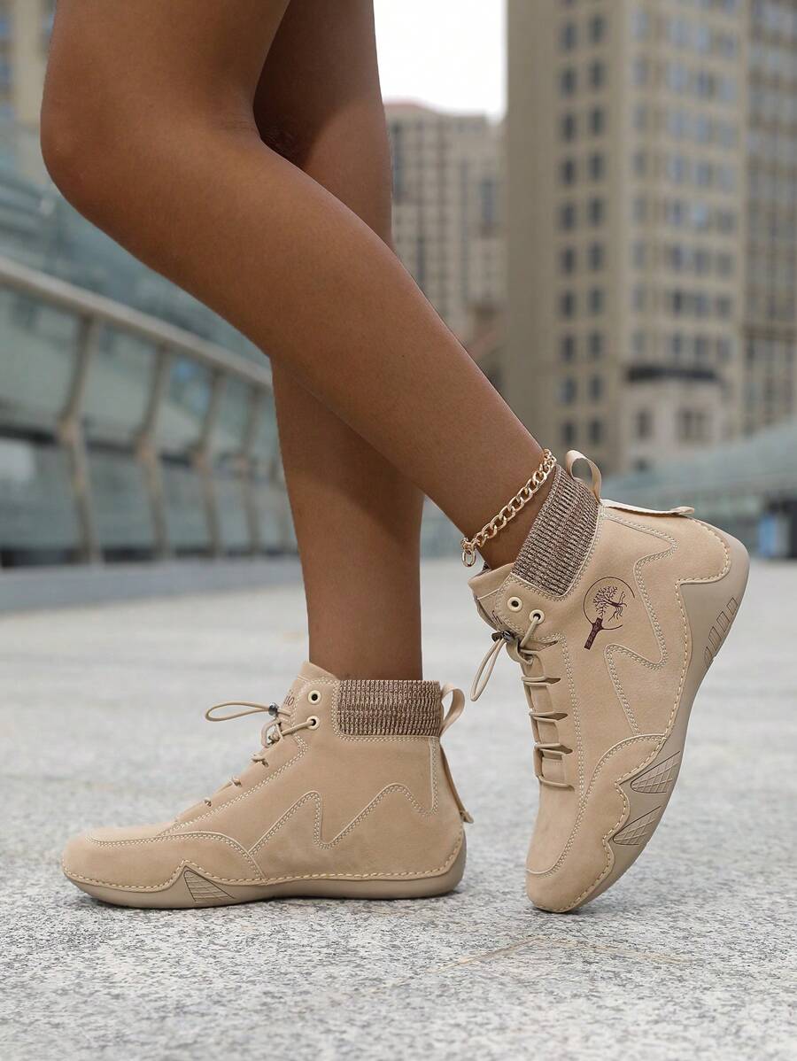 Damskie Wsuwane Botki w Stylu Brytyjskim