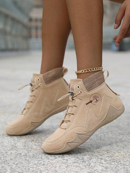 Damskie Wsuwane Botki w Stylu Brytyjskim