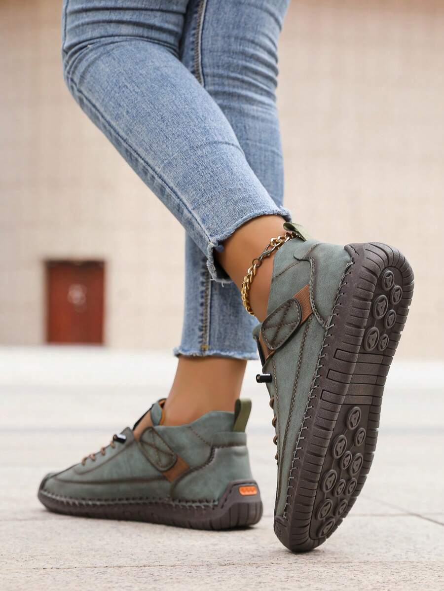 Damskie Wsuwane Botki w Stylu Brytyjskim