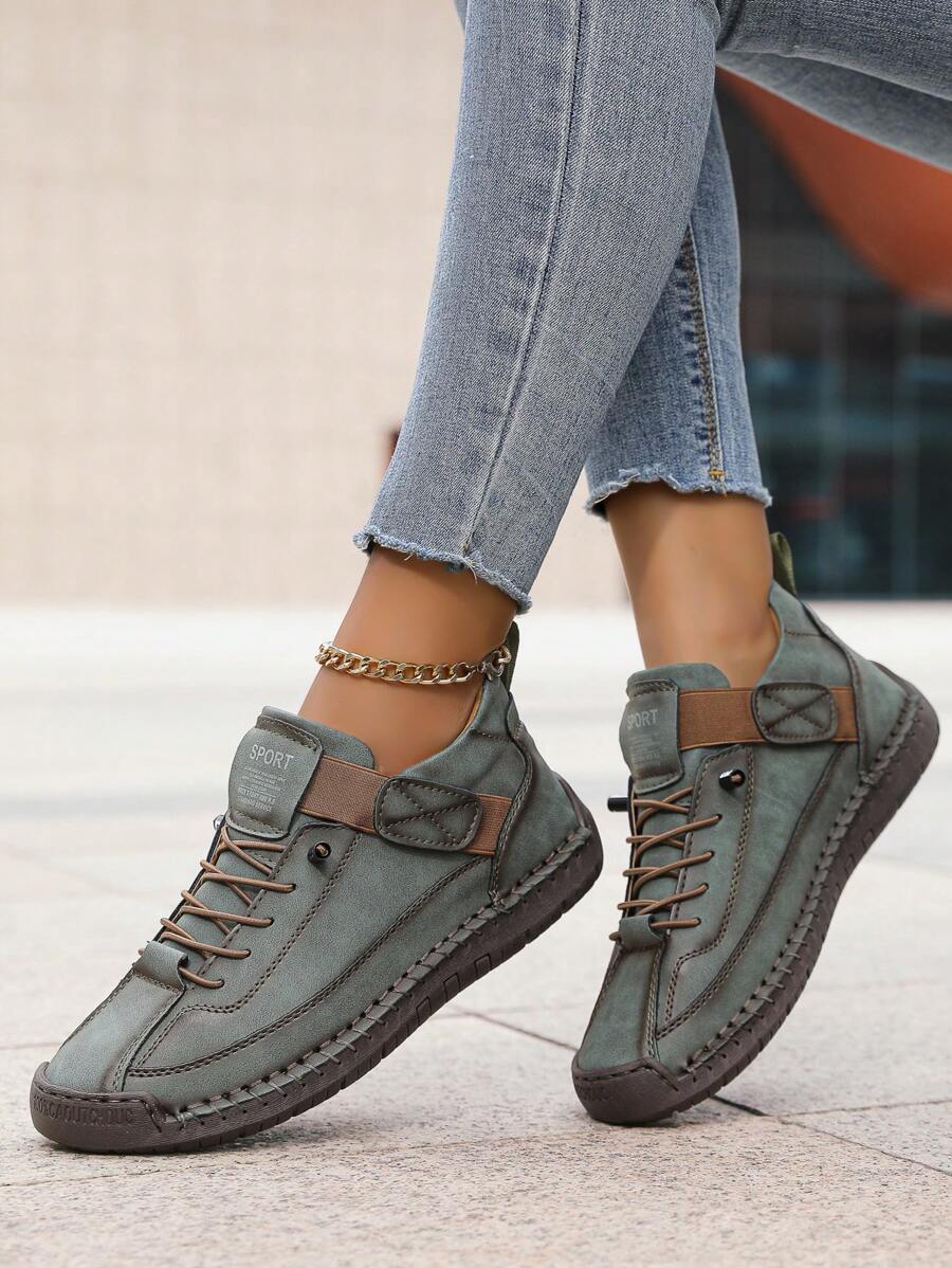 Damskie Wsuwane Botki w Stylu Brytyjskim