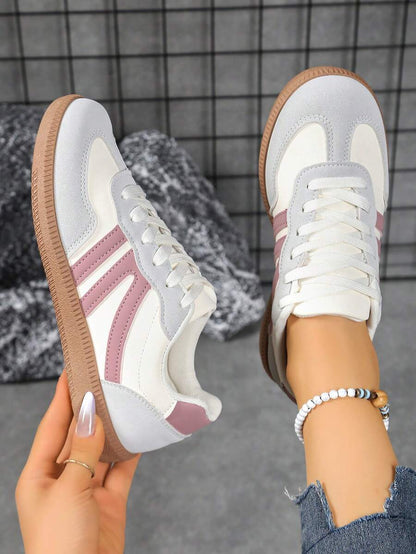 Camden Court Creme-Graue Rosen-Sneaker