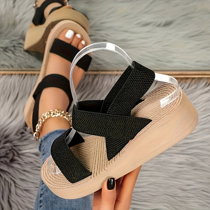 Cross Strap Platform Sandals