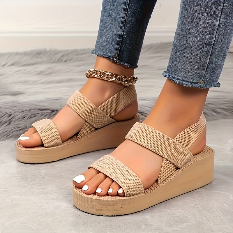 Cross Strap Platform Sandals