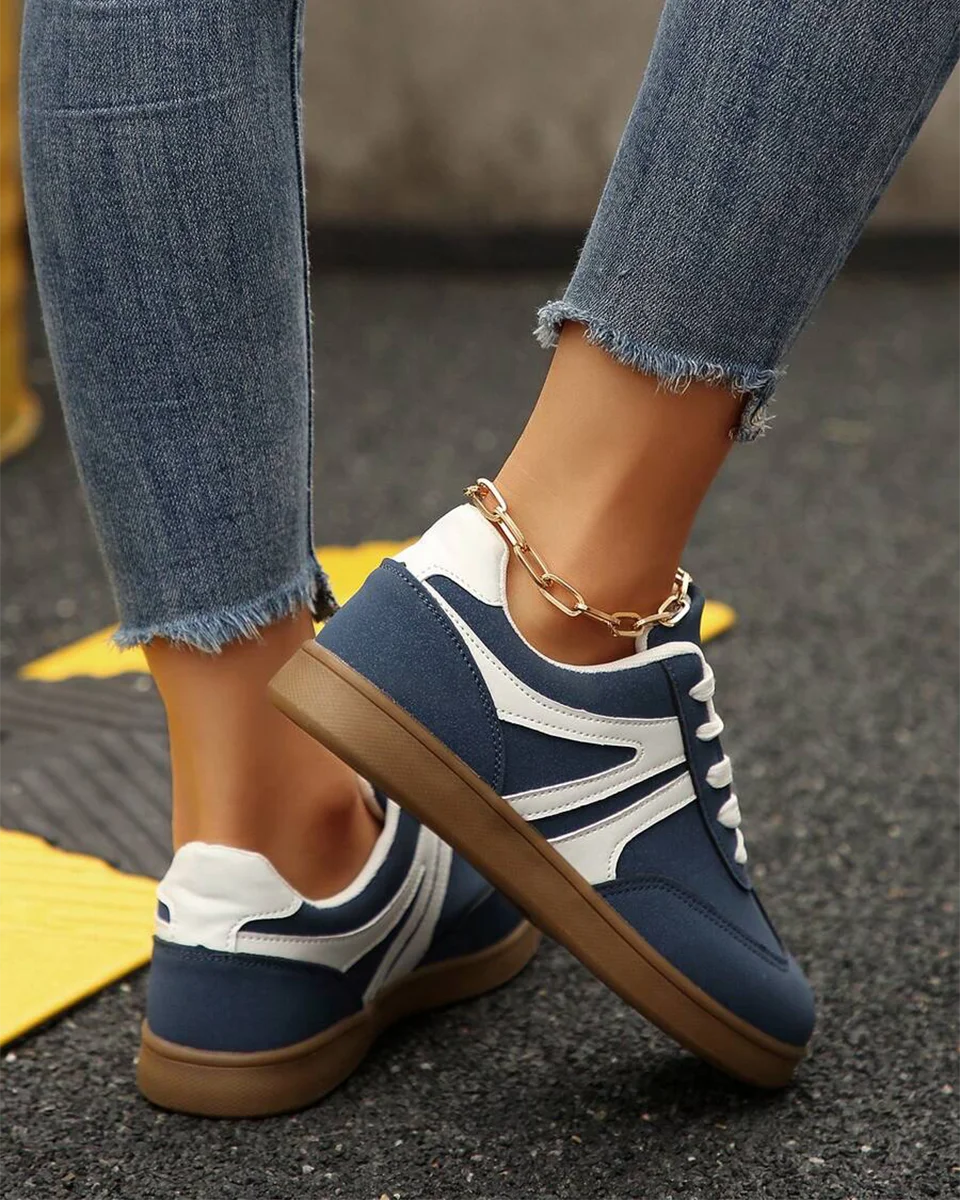 Damskie Casualowe Beżowe Sneakersy na Co Dzień