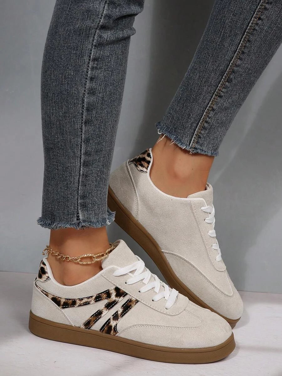 Damskie Casualowe Beżowe Sneakersy na Co Dzień