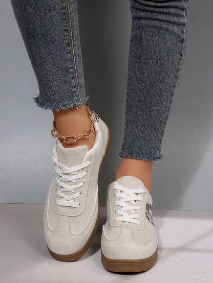 Damskie Casualowe Beżowe Sneakersy na Co Dzień