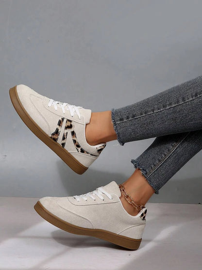 Damskie Casualowe Beżowe Sneakersy na Co Dzień