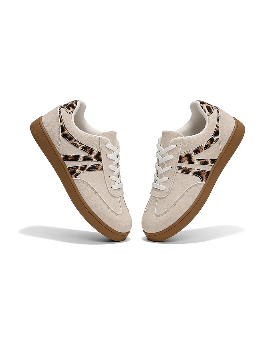 Damskie Casualowe Beżowe Sneakersy na Co Dzień