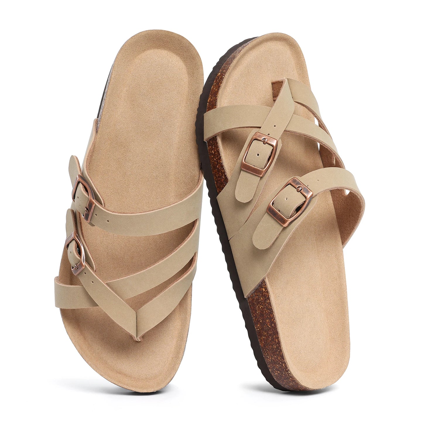Terra Dual Buckle Cork Sandals