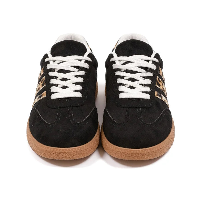 Samba Casualowe Sneakersy Damskie Leopard Czarne