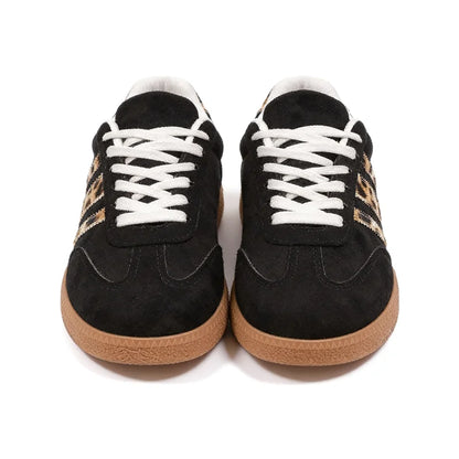 Samba Casualowe Sneakersy Damskie Leopard Czarne