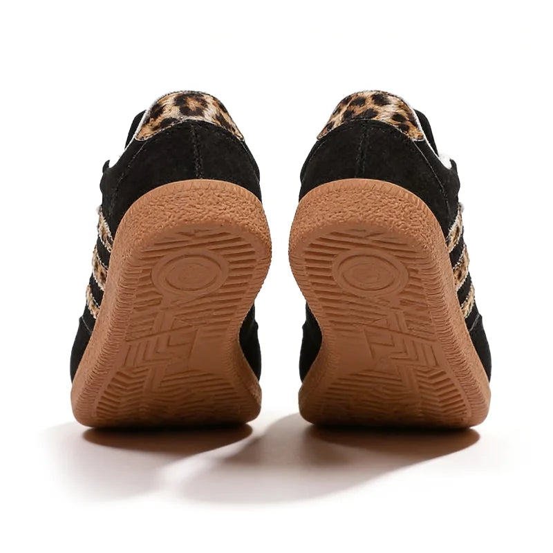 Samba Casualowe Sneakersy Damskie Leopard Czarne