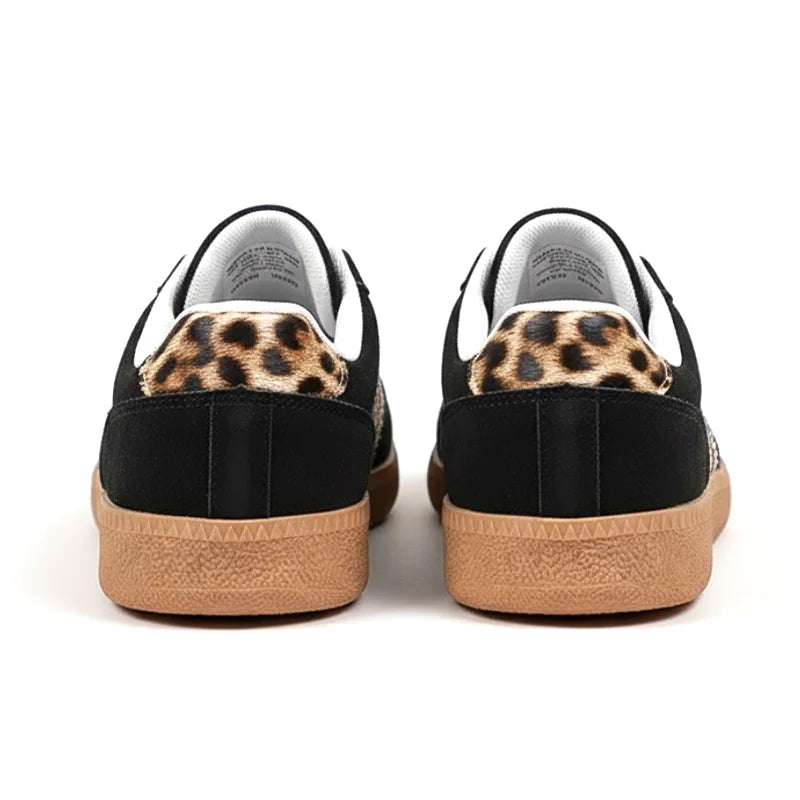 Samba Casualowe Sneakersy Damskie Leopard Czarne
