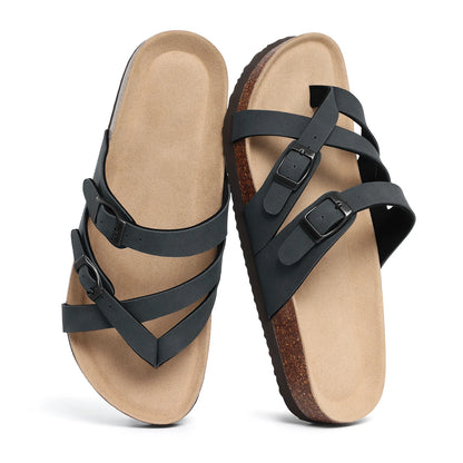 Terra Dual Buckle Cork Sandals